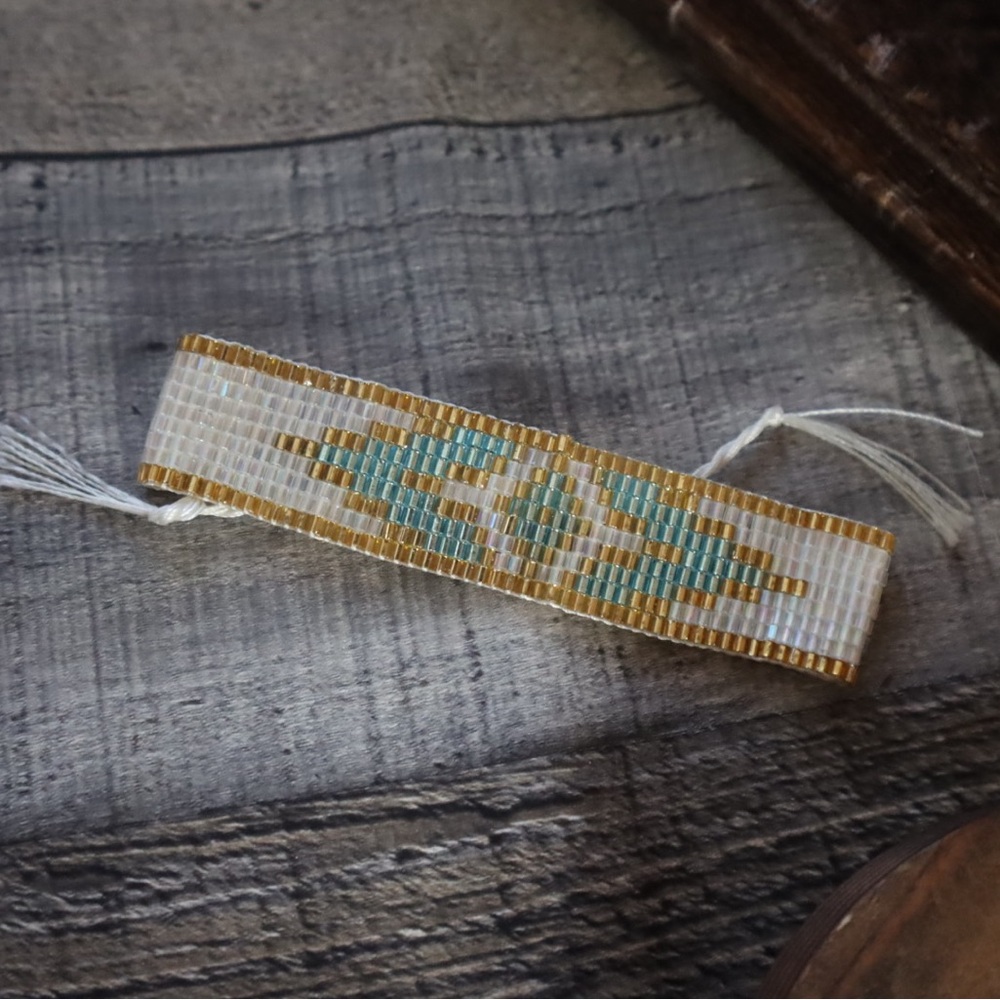 Beaded Aztec Bracelet with Geometric Design